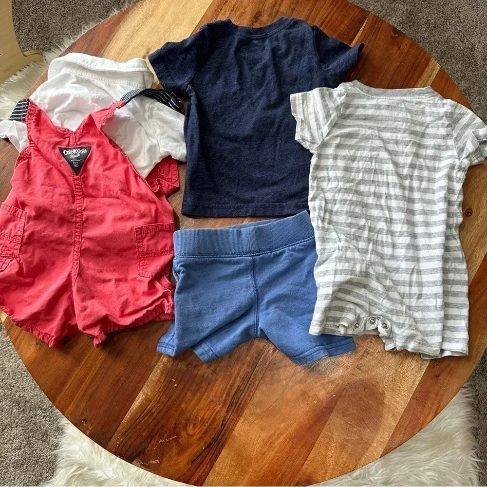 BABY BOY 9M Clothing‎ Bundle Osh Kosh Carters Overalls Romper